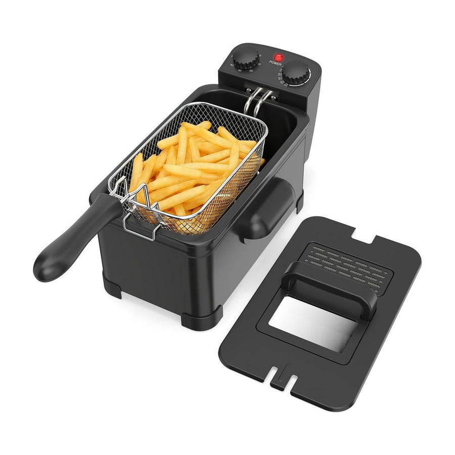 3 Liter 2000W Electric Deep Fryer with frying basket full of chips