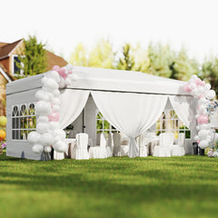 300 x 600 cm Pop up Canopy Tent with 6 Sidewalls and Wheeled Bag-White