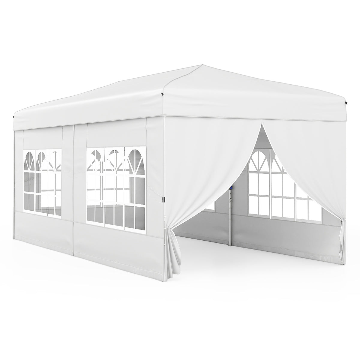 300 x 600 cm Pop up Canopy Tent with 6 Sidewalls and Wheeled Bag-White