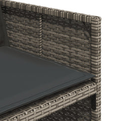 5 Piece Garden Dining Set with Cushions Poly Rattan Wood 4