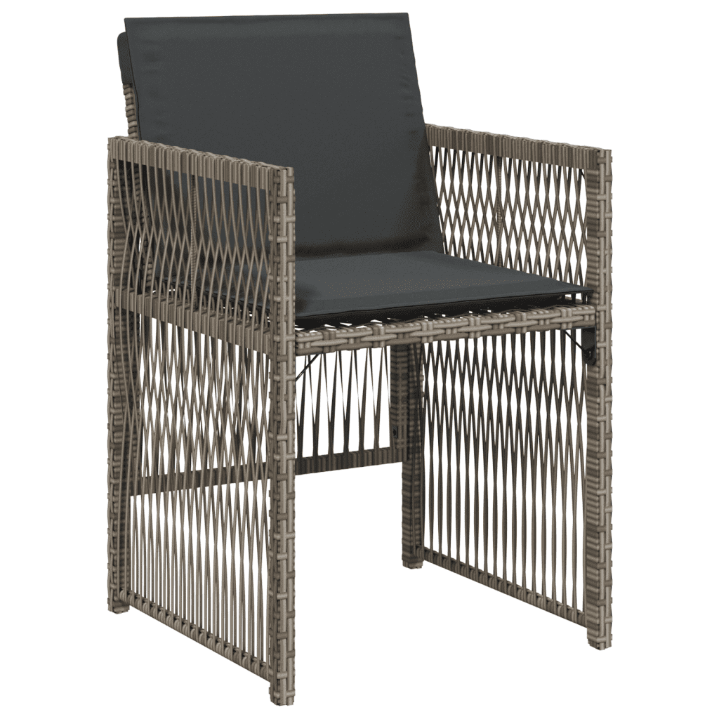 Garden Dining Cushions Poly Rattan Glass Grey