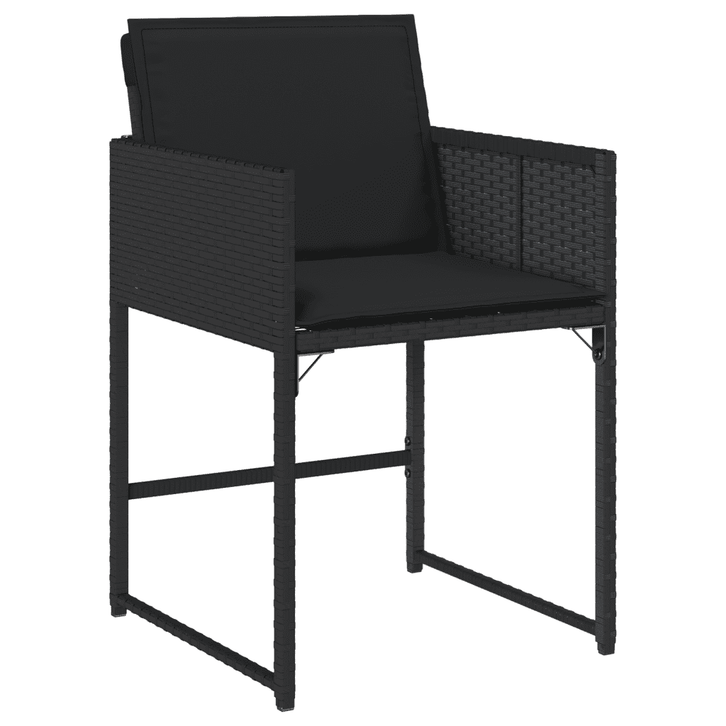 Garden Dining Cushions Poly Rattan Glass Black