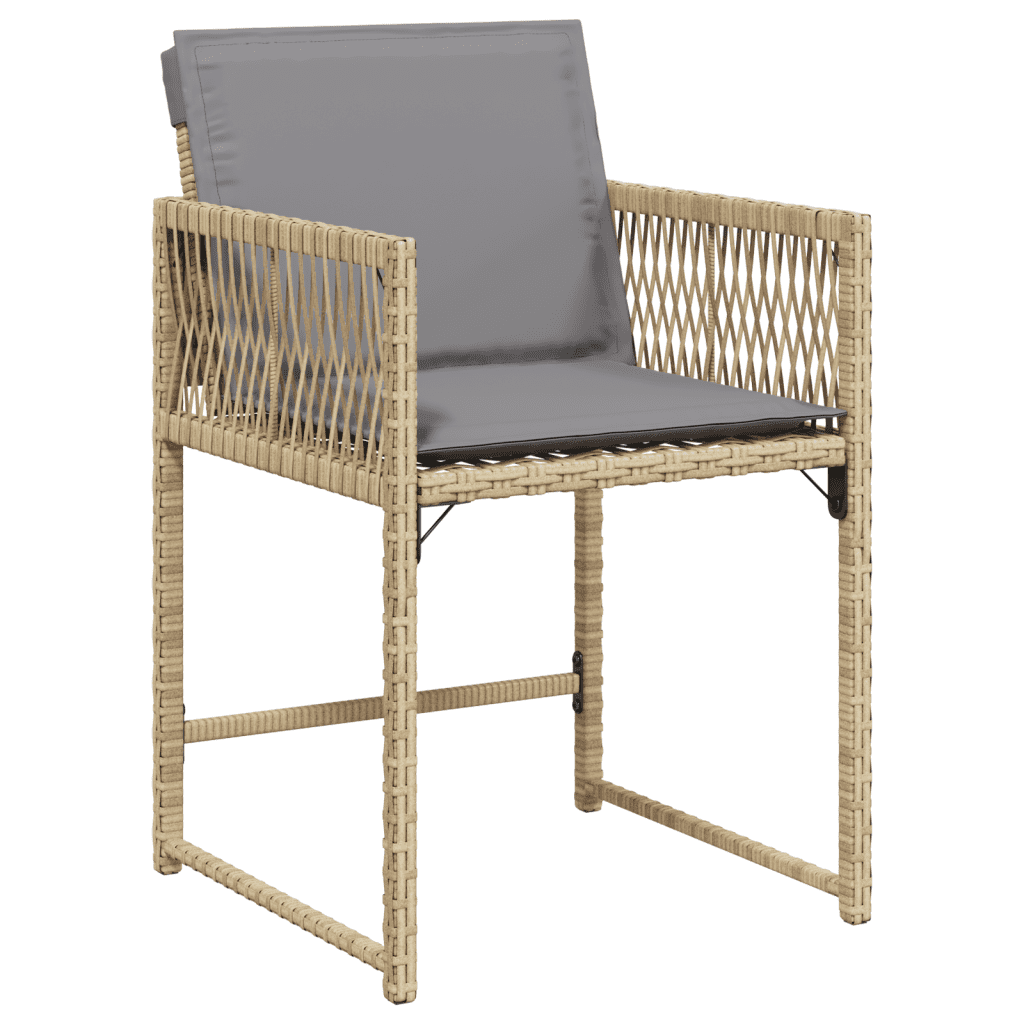 Garden Dining Cushions Poly Rattan Glass Mix beige