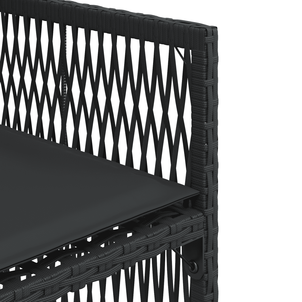 Garden Dining Cushions Poly Rattan Black