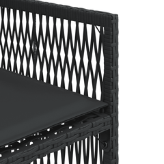 Garden Dining Cushions Poly Rattan Black
