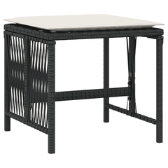 Garden Dining Cushions Poly Rattan Glass Black cream