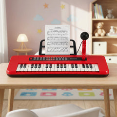 37 Keys Kids Portable Piano Keyboard with Microphone and Music Stand-Red