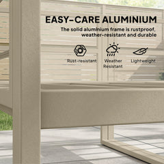 Outsunny 5 Seater Aluminium Garden Furniture Set, Garden Sofa Set with Thick Cushions for Patio and Balcony, Outdoor, White