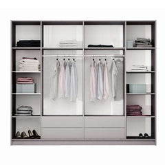 Grey Mirrored Folding Sliding Door Wardrobe 255cm – DUNHAM