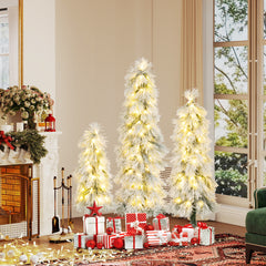 3' 4' 5' Artificial Christmas Tree Set with Branch Tips and LED Lights