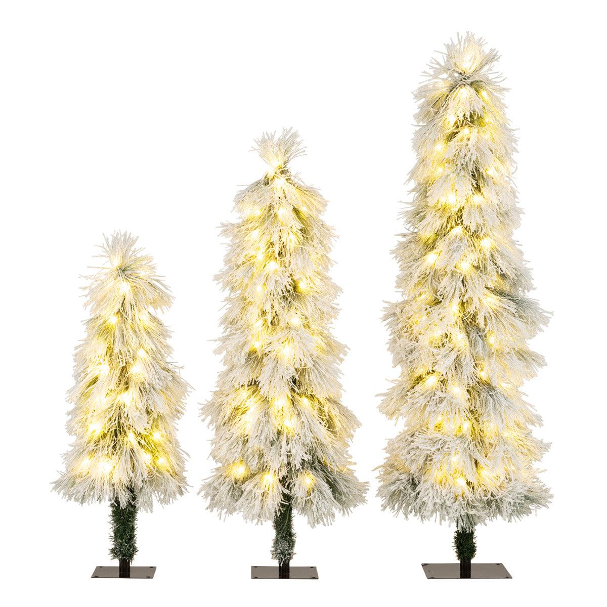 3' 4' 5' Artificial Christmas Tree Set with Branch Tips and LED Lights