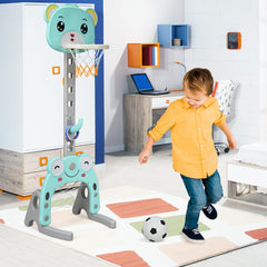 3 IN 1 Kids Basketball Hoop and Stand Set-Green