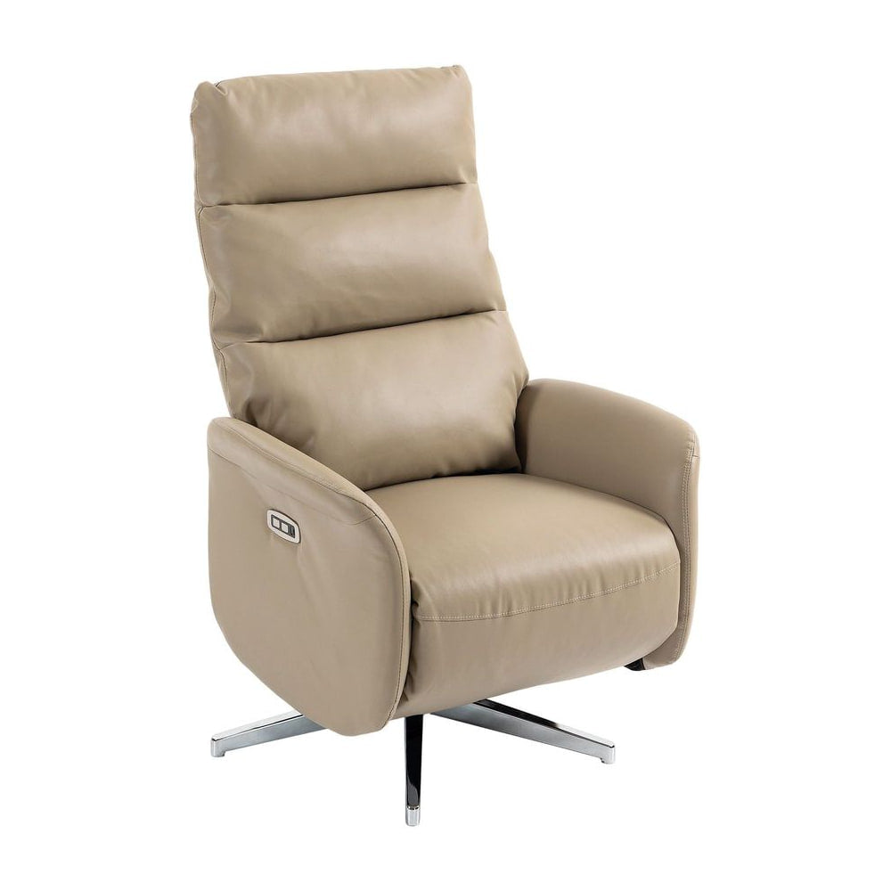 HOMCOM Power Recliner Chair, Swivel Electric Reclining Chair with Type C+USB, Recliner Armchair with Footrest, Brown