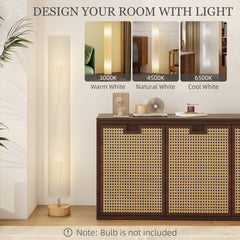 HOMCOM LED Floor Lamp for Living Room, 120cm Modern Standing Lamp with 3000K/4500K/6500K Colour Temperatures, Linen Shade and Wooden Base, Grey