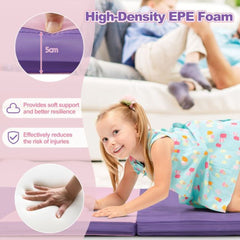 4 Feet Freestanding Ballet Barre and Folding Gymnastics Mat, image 5