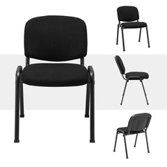 Front, side and back views of a single black conference chair