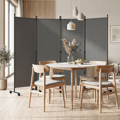 4-Panel Room Divider 173 CM Tall Folding Privacy Screen-Grey