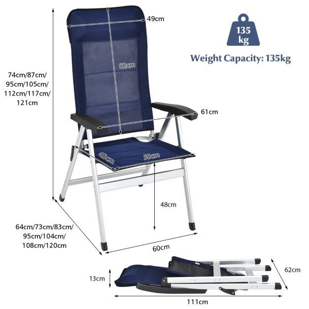 The outdoor chaise lounges shown with technical dimension lines and weight capacity information