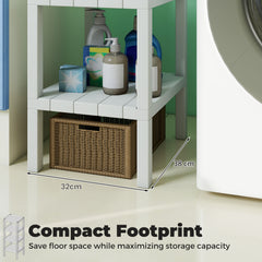4-Tier Plastic Storage Shelf Freestanding Utility Rack-White