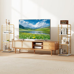4-Tier Rotating Bookshelf 360° Spinning Bookcase Tower-Golden