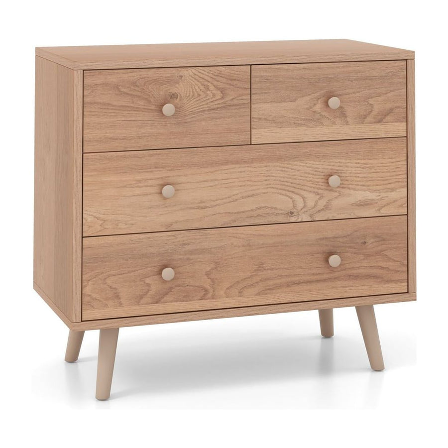 4-Drawer Dresser Modern Storage Chest Cabinet with Handles-Natural