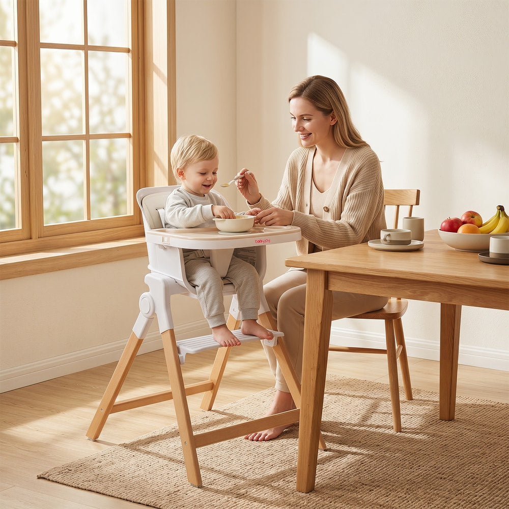 4-in-1 Convertible Baby High Chair in Beige