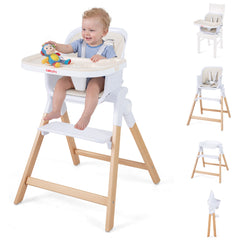 4-in-1 Convertible Baby High Chair in Beige