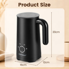 4-in-1 Electric Milk Frother and Steamer with Anti-slip Bottom-Black