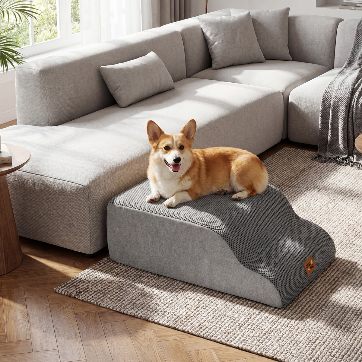 5-step Dog Foam Stairs for High Bed Sofa Couch Transformative High-density Pet Ramp