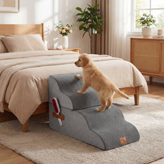 4-step Dog Foam Stairs for High Bed Sofa Couch Transformative High-density Pet Ramp