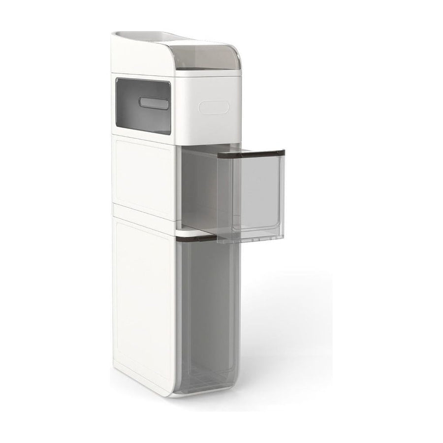 4-Tier Bathroom Storage Cabinet with 2 Drawers and Tissue Box-White