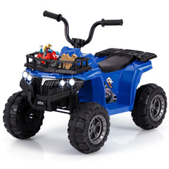 6V 4-Wheeler Quad Car with One-Button Start and Tread Tires-Navy