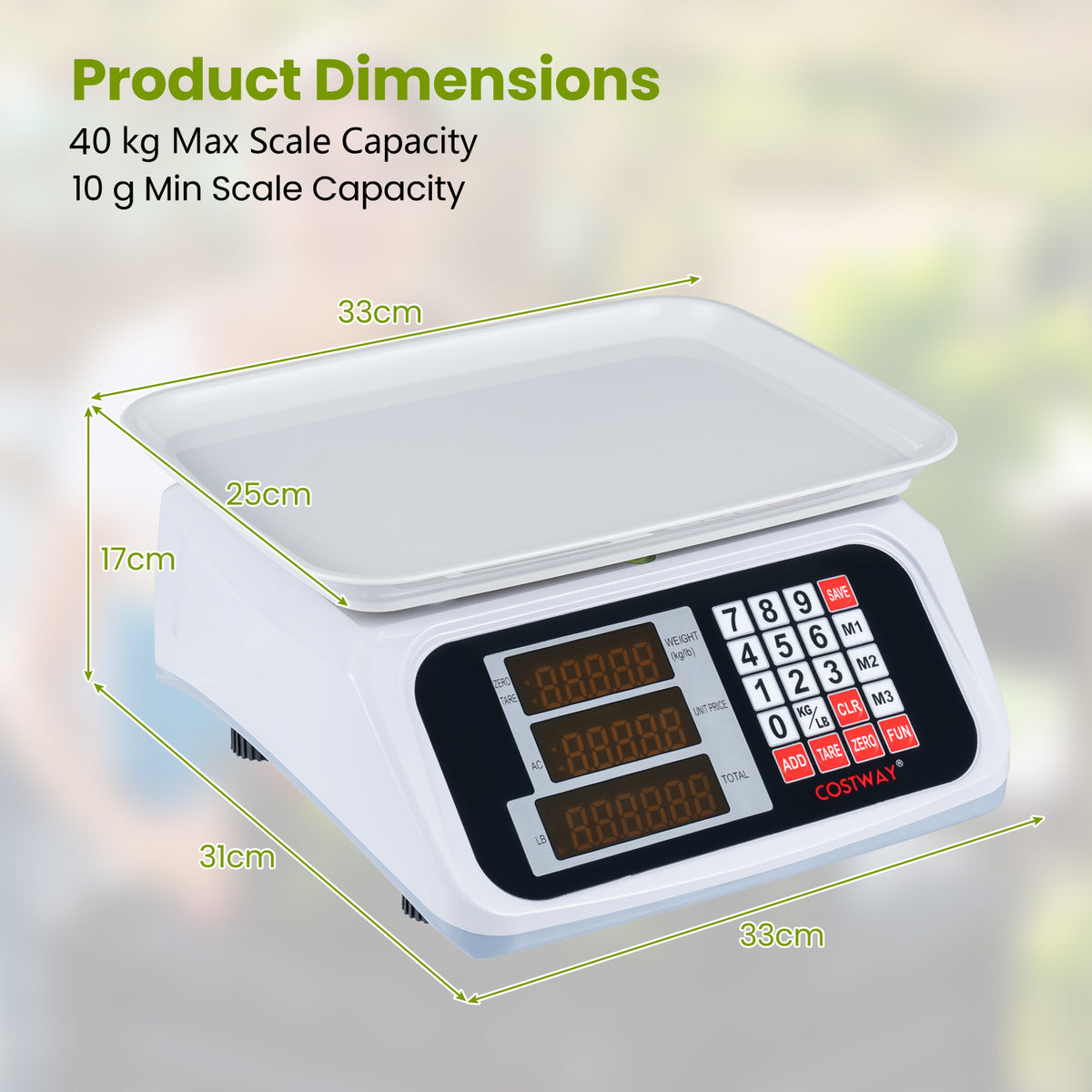 40 KG Price Computing Scale with Dual-sided LED Display