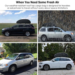 The cargo carrier mounted on various car models during rain and snow conditions