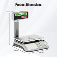 40kg Price Computing Scale with Pole Dual LCD Display and Counting Function