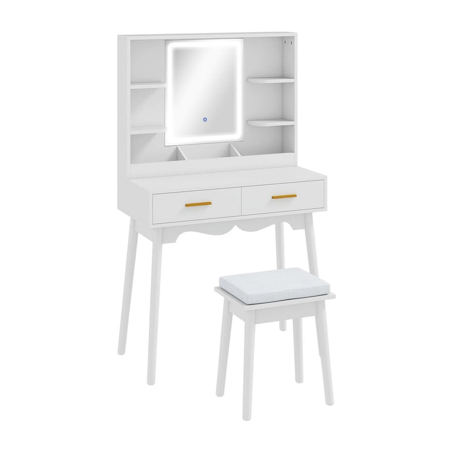 HOMCOM Elegant Dressing Table, with LED Mirror - White