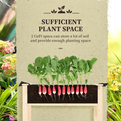 Outsunny Garden Wooden Planters, Rectangular Raised Bed,Flower Box, Fir Wood Indoor/Outdoor, Oak Tone, 86L x 46W x 76Hcm