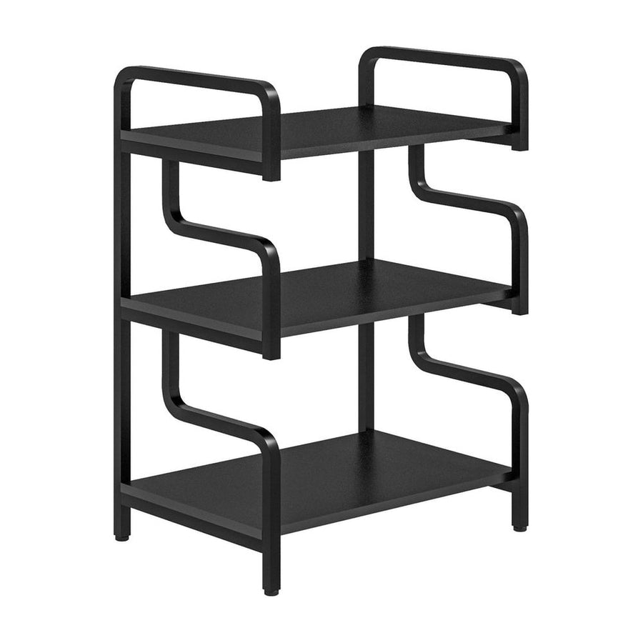 HOMCOM 3-Tier Printer Stand with Storage Shelves, Printer Table, 55 x 40 x 77cm Printer Shelf for Home Office, Study, Black