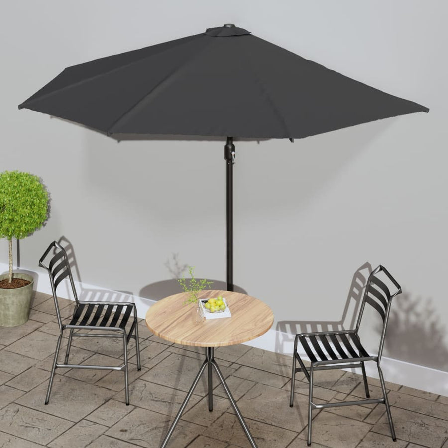 Balcony Parasol with Aluminium Pole Anthracite Half