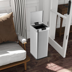 48L Automatic Trash Can with Lid-Silver