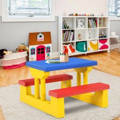 Kids Picnic Table Set with Removable Umbrella-Color
