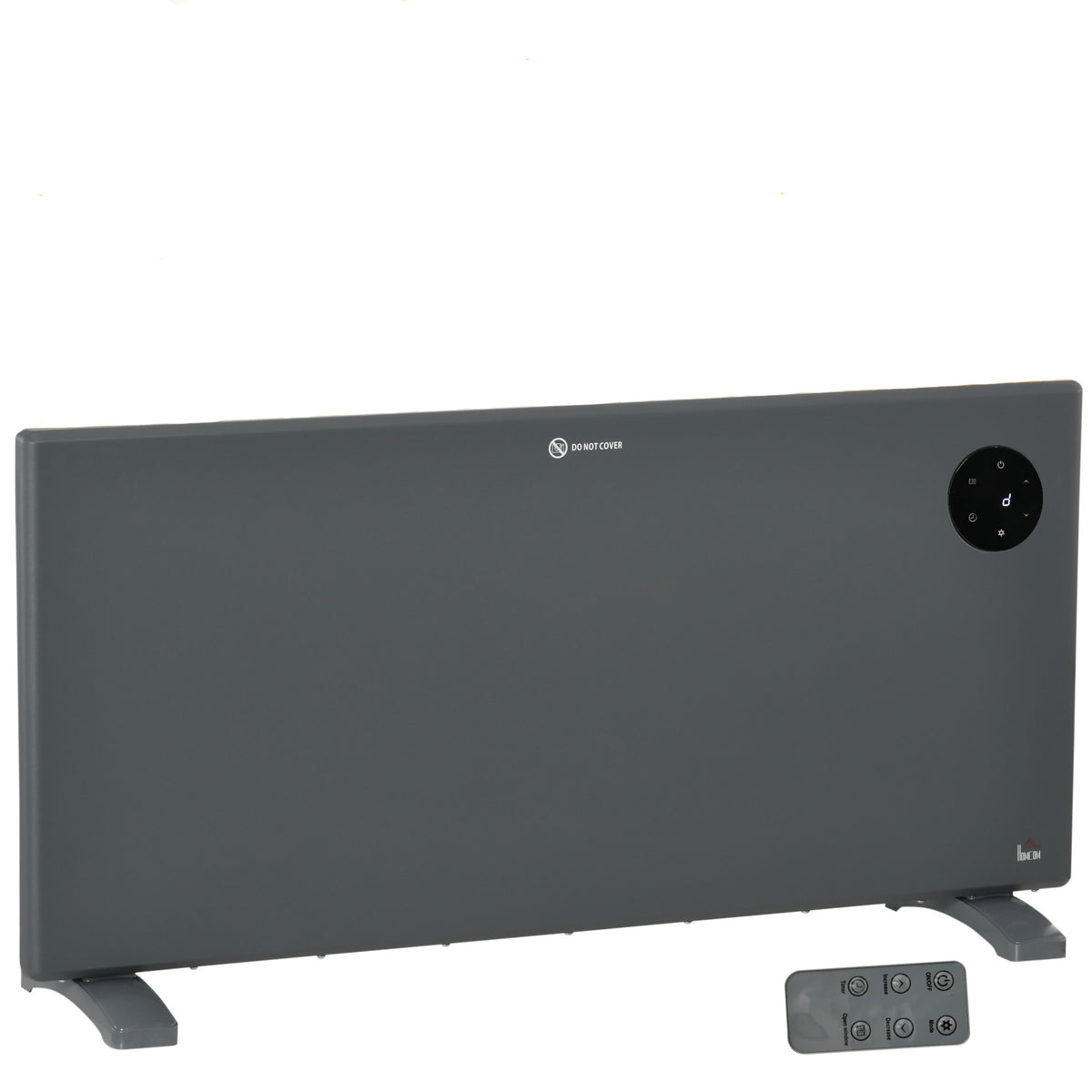 HOMCOM 2000W Electric Convector Heater, Freestanding or Wall Mounted, Space Heater with Adjustable Thermostat, Timer, Grey