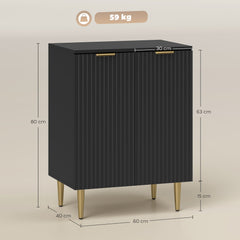 HOMCOM Adjustable Shelf Sideboard - Black