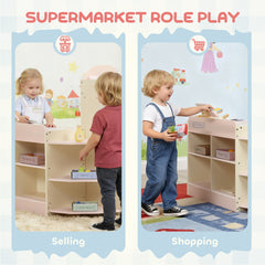AIYAPLAY Kids Grocery Store, Children Supermarket Playset with Cash Register, Vending Machine, Display Shelves