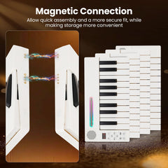4PCS Portable Folding Full Size Electric Piano in White, image 4