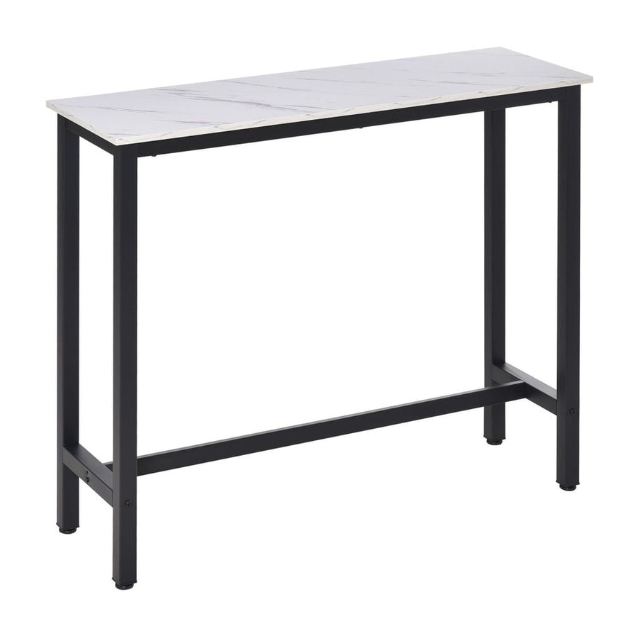 HOMCOM Rectangular Bar Table, Wood Effect Coffee Table for Small Space, Breakfast Dining, Kitchen, Industrial, White & Black