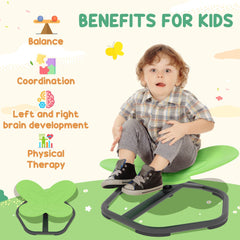 AIYAPLAY Butterfly-Shaped Kids Swivel Chair, Sensory Spinning Chair for Balance and Coordination Training, Green - product