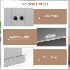 4 Door Freestanding Kitchen Pantry Buffet Cabinet-Grey