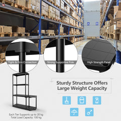 4-Tier Garage Shelving with Tool Organizer and Stable Bottom Base