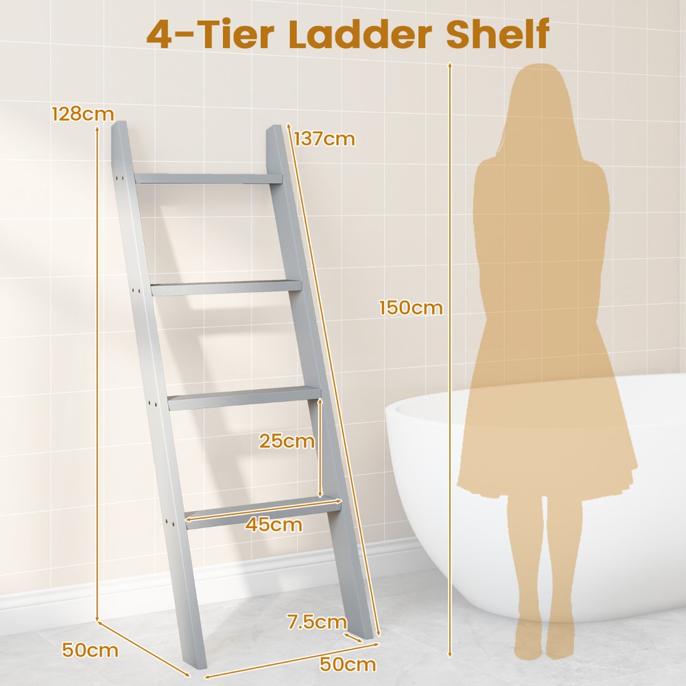 Size diagram of the grey blanket ladder with dimensions